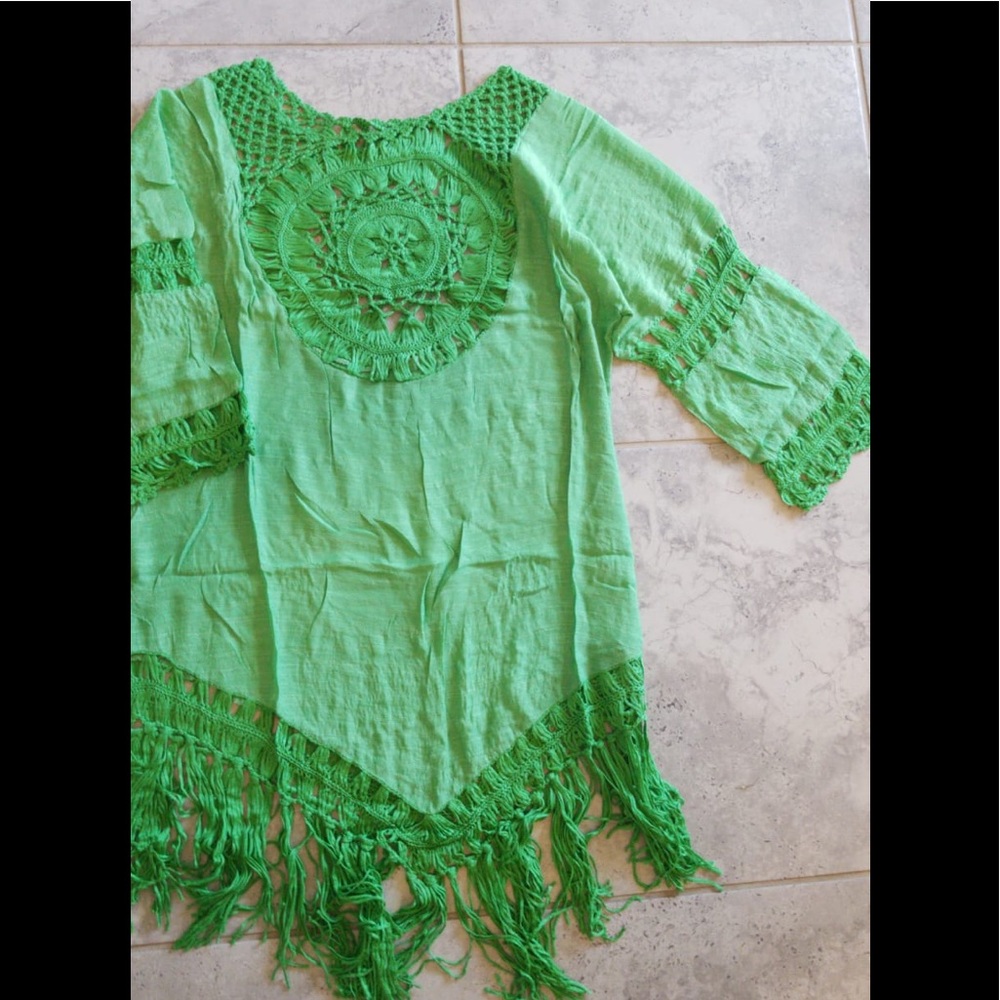 Tassel Beach Dress V Neck White Cover Up S… - Picture 9 of 16